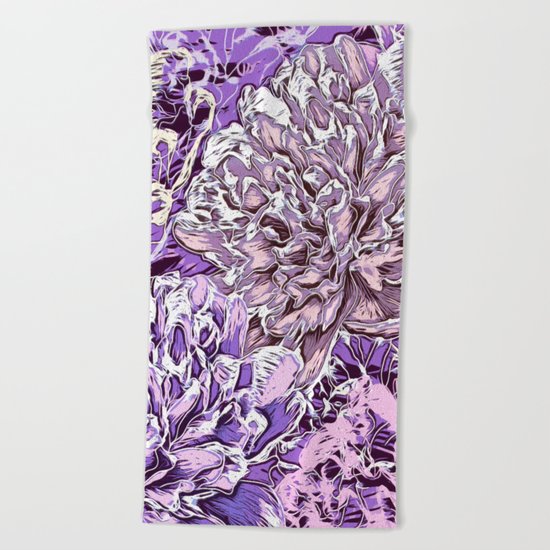 Flowers - blue mood Beach Towel