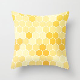 Honeycomb Yellow and Orange Geometric Pattern for Home Decor Throw Pillow