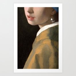 Altered Johannes Vermeer’s Girl with a Pearl Earring Painting. Art Print