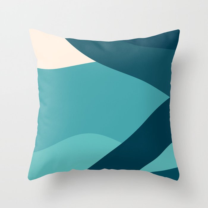 swell ocean and teal Throw Pillow