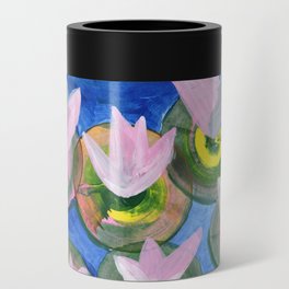 Pink Water Lilies Can Cooler
