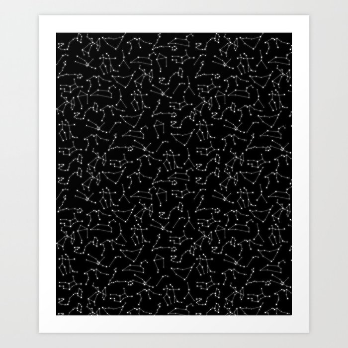 Zodiac Signs Constellations Glowing Stars Space Astrology Cosmos Art Print By Thehappysalad