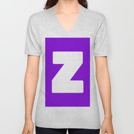 Z (White & Violet Letter) V Neck T Shirt