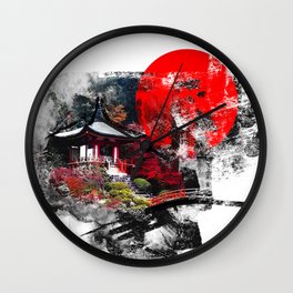 Abstract Kyoto Wall Clock | Graphicdesign, Ninja, Shogun, Hiroshima, Buddha, Confucius, Geisha, Nagasaki, Kyoto, Temple 