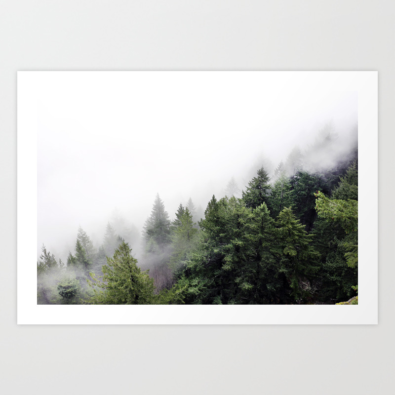 Forest Mist Pacific Northwest Pnw Washington Trees Forest Fog Rain Evergreen Art Print By Nicole Mark Society6