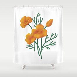 California Poppy Shower Curtain
