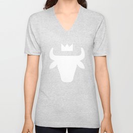 White Bull Logo V Neck T Shirt