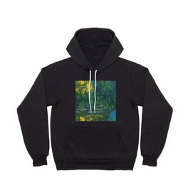 Water Lily Pond and Weeping Willow, Art Print Hoody