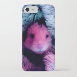 Hamster in pink and blue iPhone Case