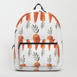 Carrot Pattern Backpack | Natural, Green, Carrot, Vegetable, Veggie, Healthy, Collection, Vegan, Bundle, Isolated 