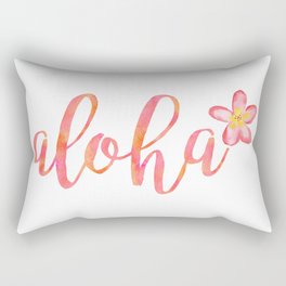 Tropical Aloha Flowers Rectangular Pillow | Hawaiian, Orange, Tropics, Graphicdesign, Summer, Floral, Plumeria, Hawaii, Pink, Quote 