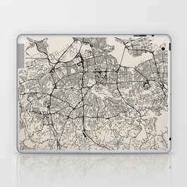 San Juan, USA - Minimal City Map - Black and White Laptop Skin