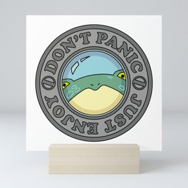 Frog in Porthole "Don't Panic Just Enjoy" Mini Art Print