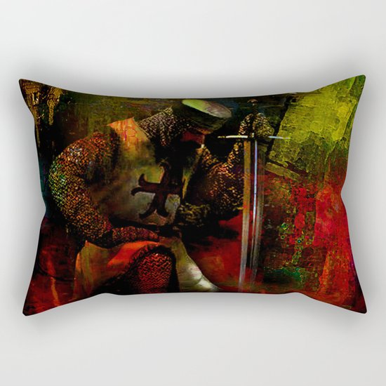 The prayer of the Knight Templar Rectangular Pillow