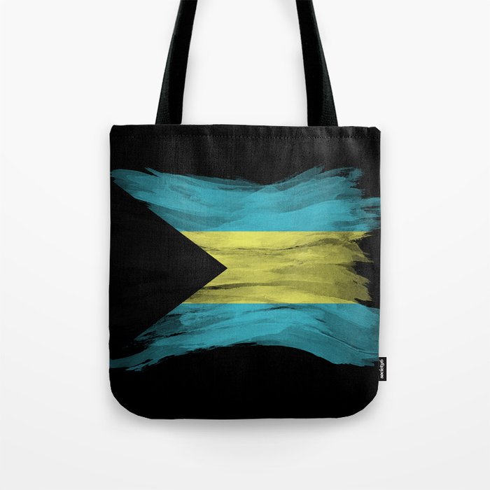 Bahamas flag brush stroke, national flag Tote Bag