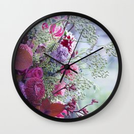 Funky Art <<>> Colorful flowers and setting Wall Clock