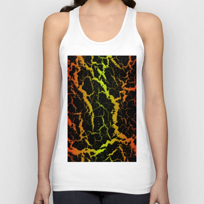 Cracked Space Lava - Red/Lime Tank Top