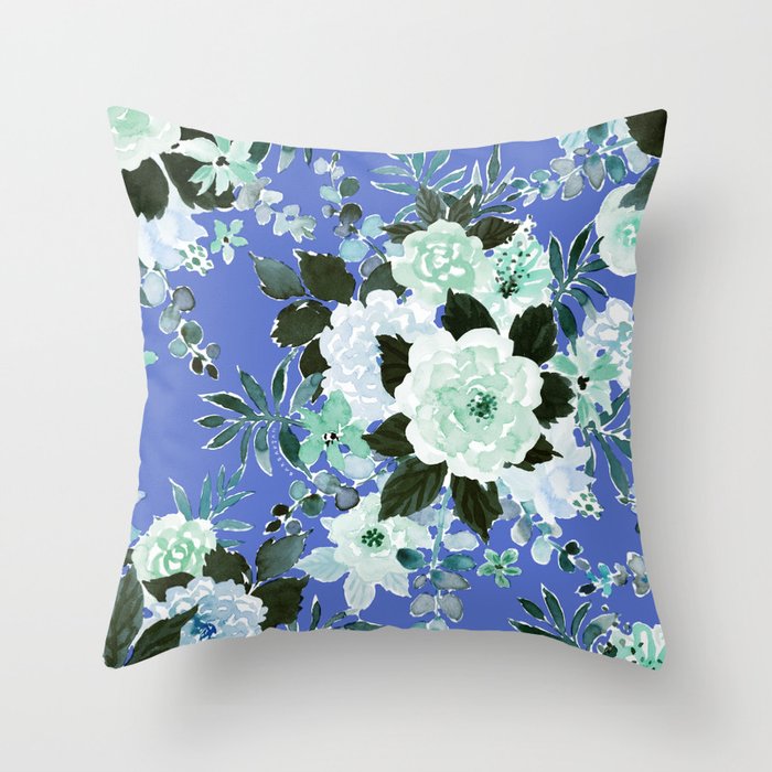 GROWTH SPURT in Periwinkle Blue Throw Pillow