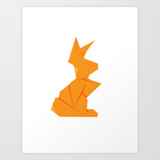 Origami Hare Art Print