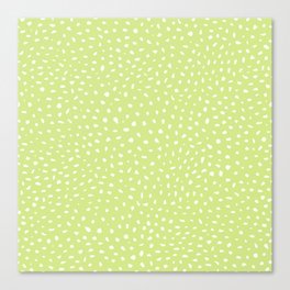 Honeydew Green Polka Dots Canvas Print