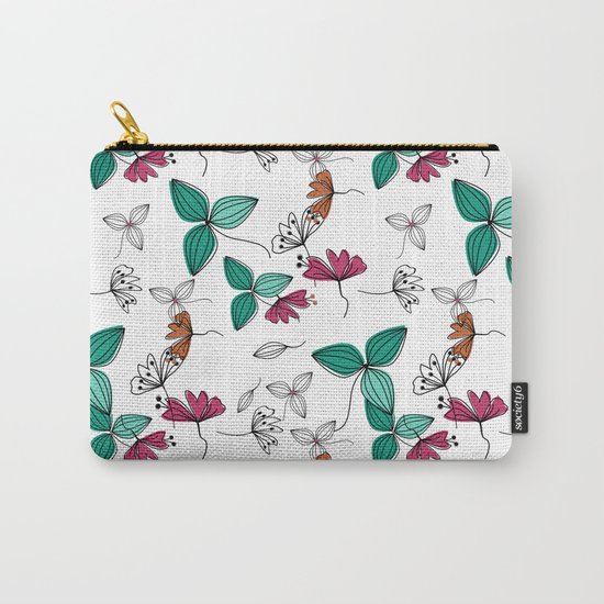 Retro .Floral pattern Rustic Carry-All Pouch