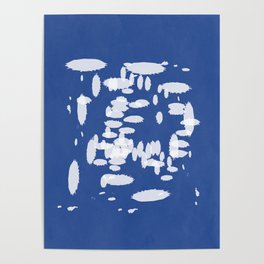 Abstract Splash Navy Blue Poster