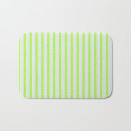 [ Thumbnail: Light Green & Lavender Colored Stripes Pattern Bath Mat ]