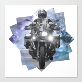Adventure motorcycle painting style  Canvas Print