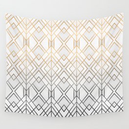 Gold And Grey Geo Wall Tapestry