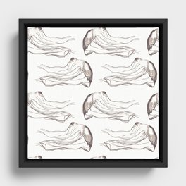 'Float On' Jellyfish Sketch  Framed Canvas