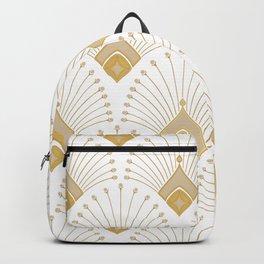 White Gold and Black Art Deco Gold Palm Backpack | Artdecoretro, Goldpattern, Gatsbygoldpattern, Gatsbypattern, Goldelegantpattern, Goldpalm, Greatgatsby, Artdecogold, Graphicdesign, Goldflowers 