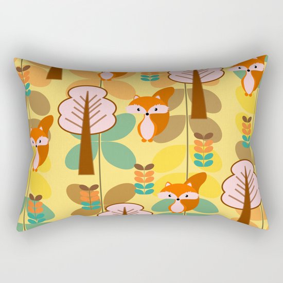 Foxes in the forest Rectangular Pillow