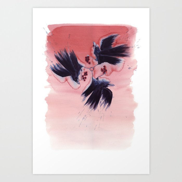 Ombre Ravens Art Print