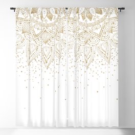 Elegant Gold Mandala Confetti Design Blackout Curtain