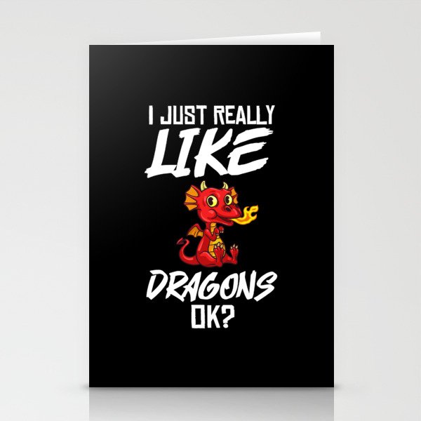 Dragon Head Funny Cute Fantasy Creature Stationery Cards
