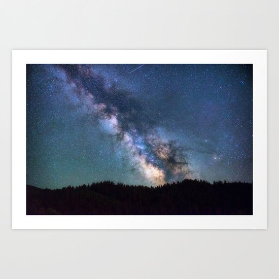 milky way night sky Art Print