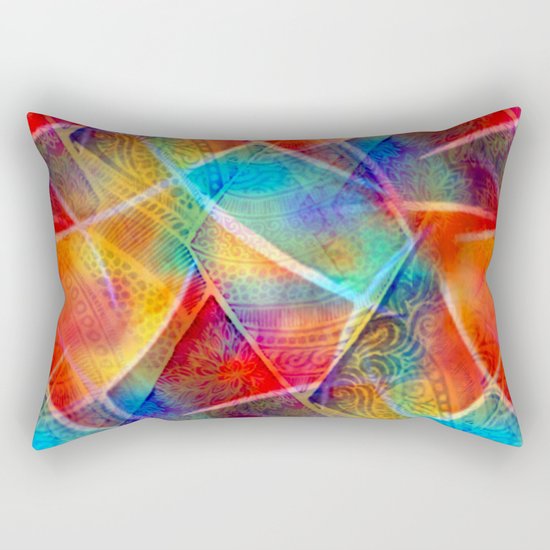 Boho Rainbow Rectangular Pillow