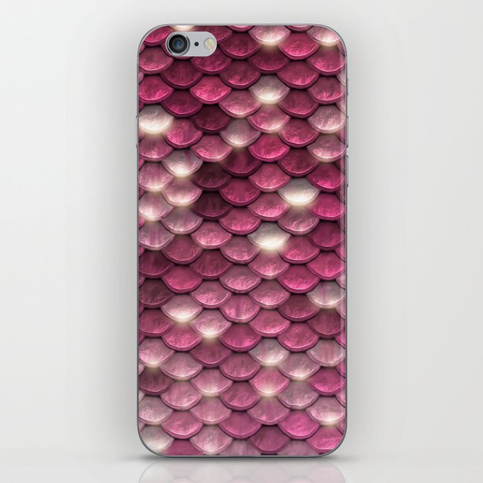 Pink mermaid glitter sparkling scales -  Mermaid Scales iPhone Skin