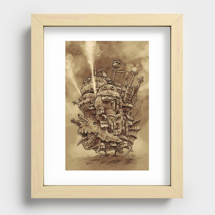 Moving Castle Recessed Framed Print
