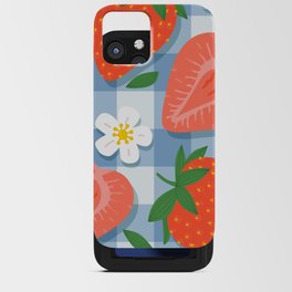 Strawberry fruit picnic seamless pattern illustration iPhone Card Case