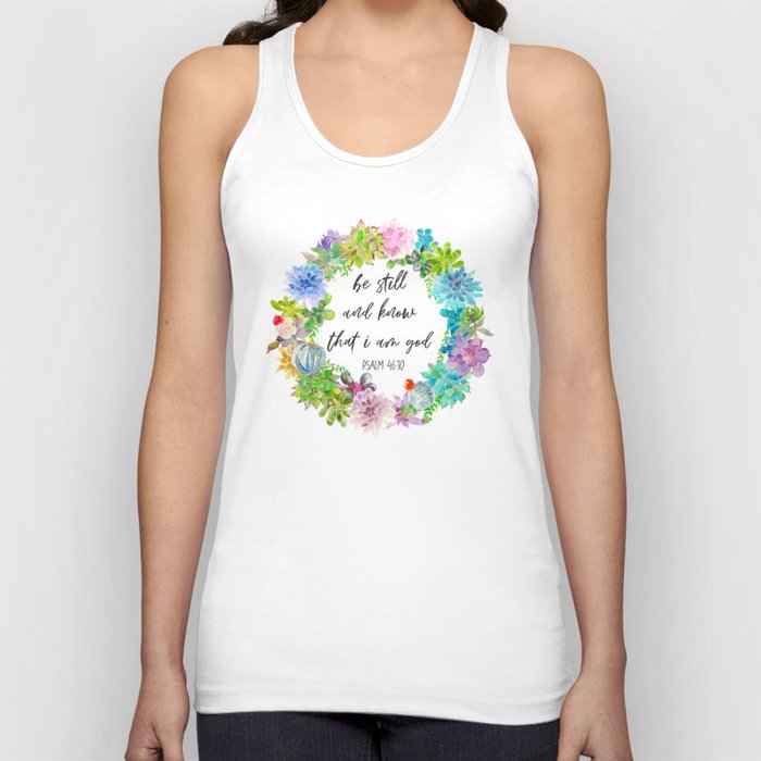 Be Still and Know - Cacti Bible Verse Tank Top