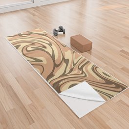 Copper Peach Liquid Marble Pattern Swirl Abstract Yoga Towel