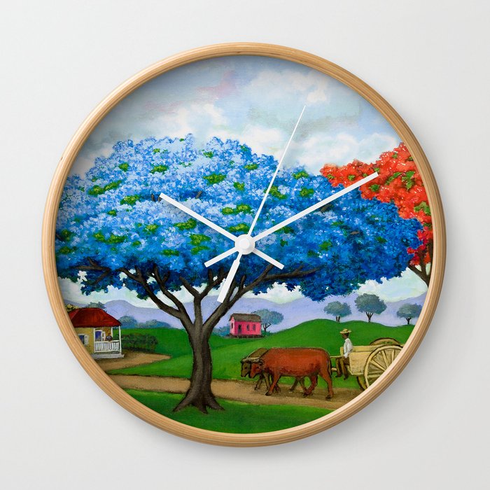 Flamboyán Azul Wall Clock