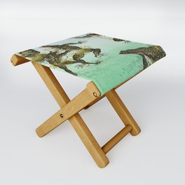 Frogs Wrestling by Ohara Koson Folding Stool