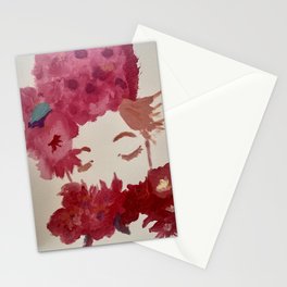 Girl smelling Flowers  Stationery Cards | Painting, Acrylic, Girlwithflowers 