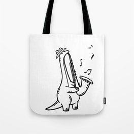 Brontosaurus Sax Player Tote Bag