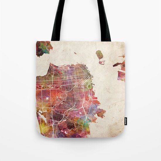 San Francisco map Tote Bag