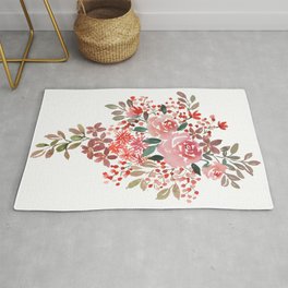 Red Roses and Berries Rug