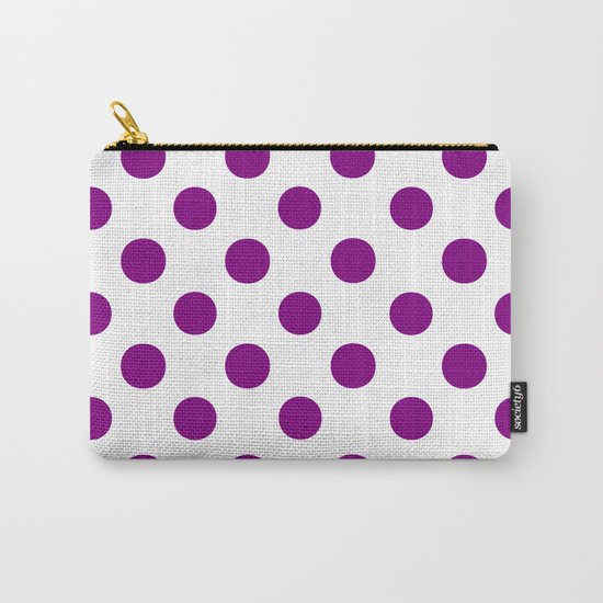 Polka Dots (Purple/White) Carry-All Pouch