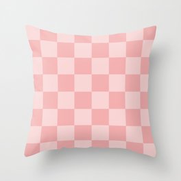 Pastel Pink Mini Checkers Throw Pillow